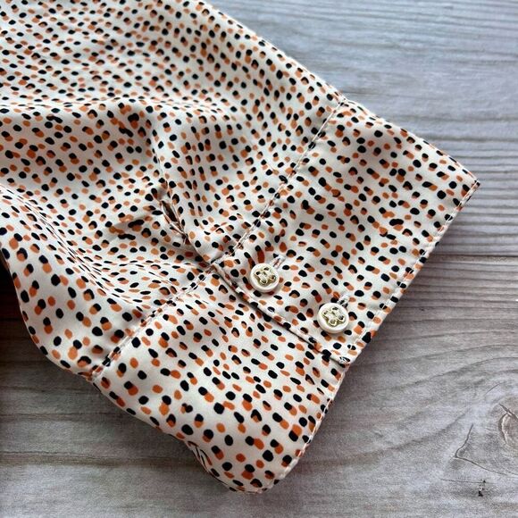 The Limited Womens Beige Dots Button Front Scandal Collection Blouse Size XL - Picture 7 of 9